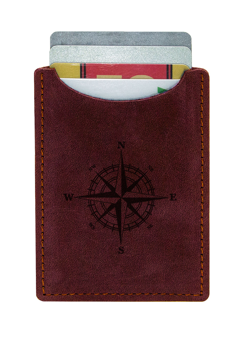 Кожаный картхолдер BermuD бордовый B 25-18Br-01-10